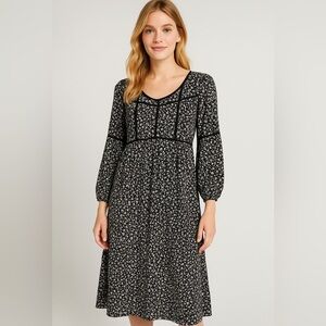 Old Navy Ditsey Floral Prairie Midi Dress Size M Tall